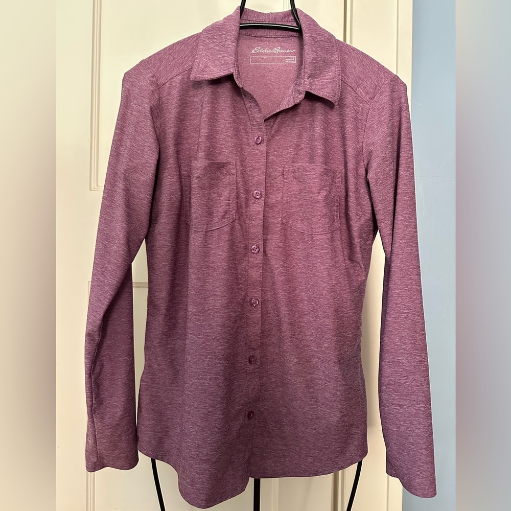 Eddie Bauer Tech Button Down Long Sleeve Shirt